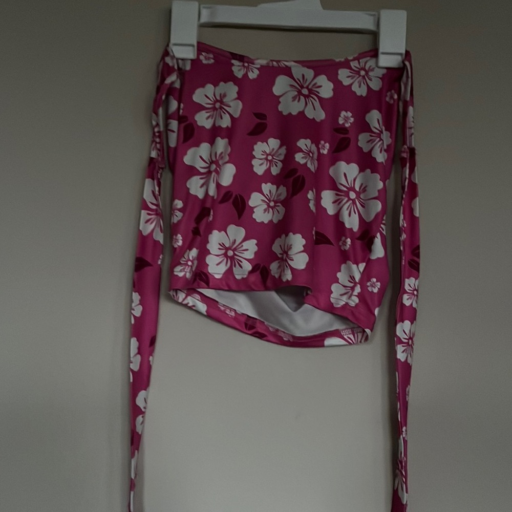 Pink floral shirt